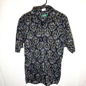Vintage Michael Thomas Men’s M Psychedelic Shirt Egyptian Cotton USA 90s Art